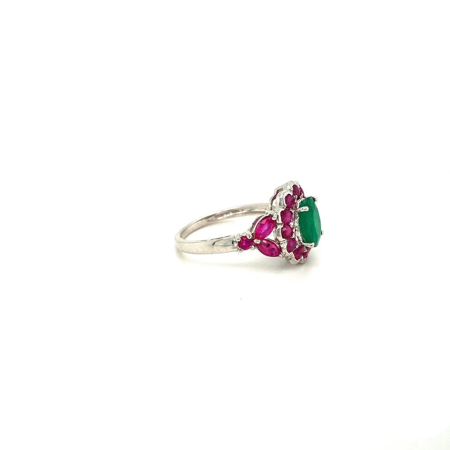 Multi Colour Stones Ring in .925 Sterling Silver - KSR 13481