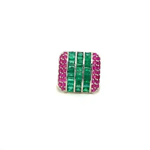 Multi Colour Stones Ring in .925 Sterling Silver - KSR 17800