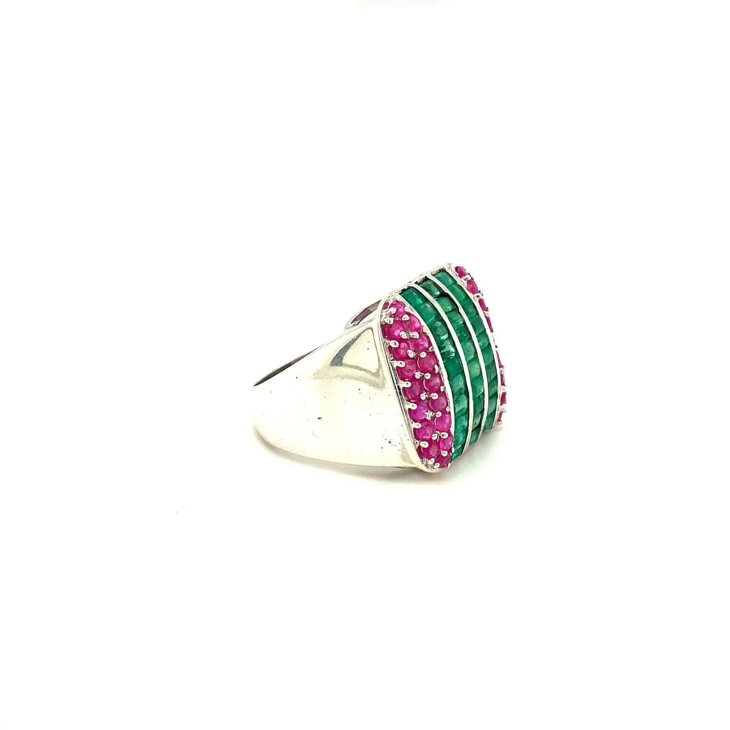 Multi Colour Stones Ring in .925 Sterling Silver - KSR 17800
