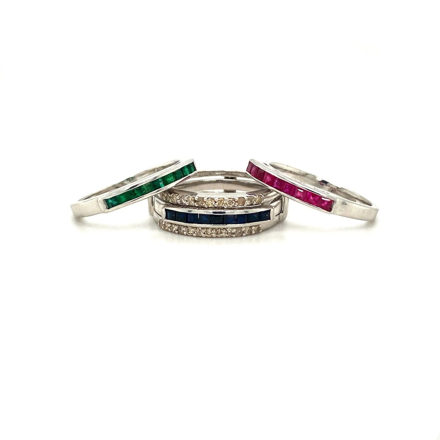Multi Colour Stones Ring in .925 Sterling Silver - KSR 19312