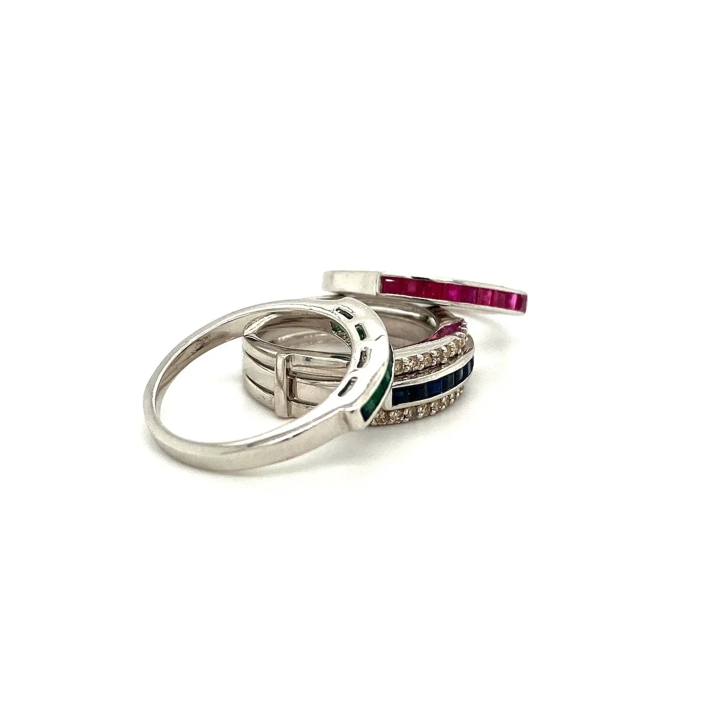 Multi Colour Stones Ring in .925 Sterling Silver - KSR 19312