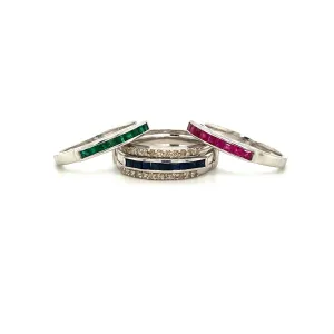 Multi Colour Stones Ring in .925 Sterling Silver - KSR 19312
