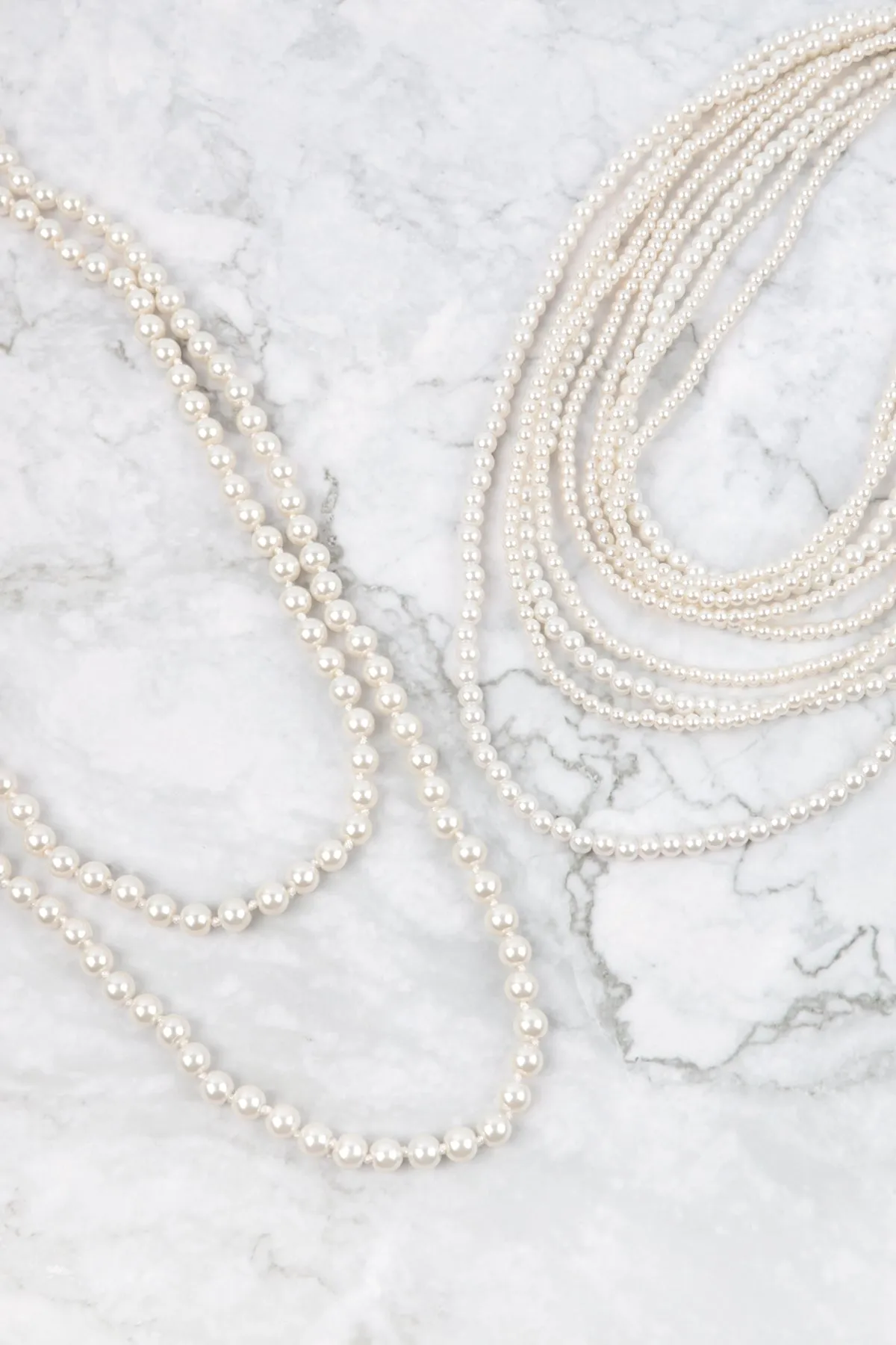 MULTI LAYER PEARL BEADS STATEMENT NECKLACE