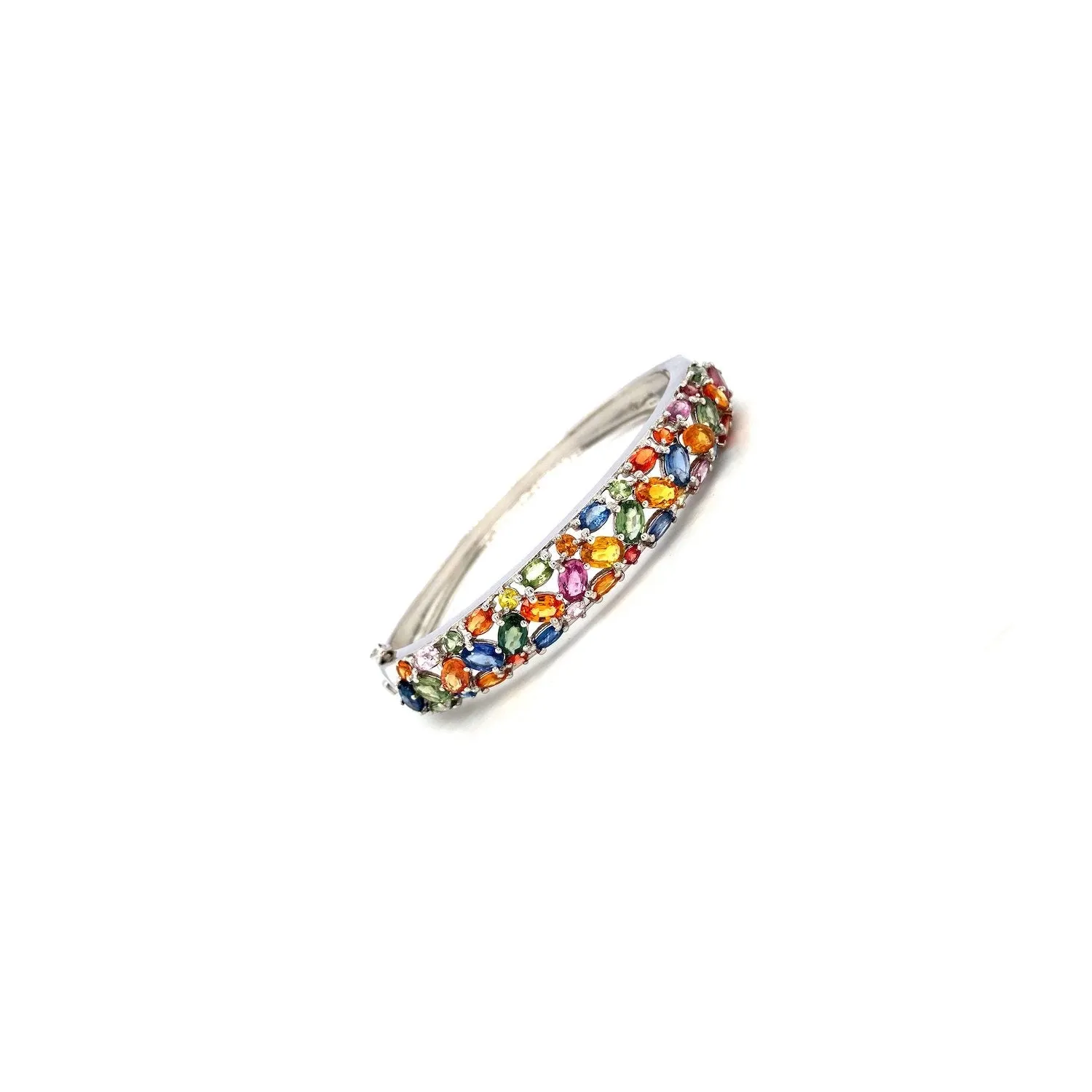 Multi Sapphire Bangle in .925 Sterling Silver - KSD 40925