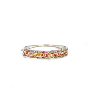 Multi Sapphire Bangle in .925 Sterling Silver - KSD 43079