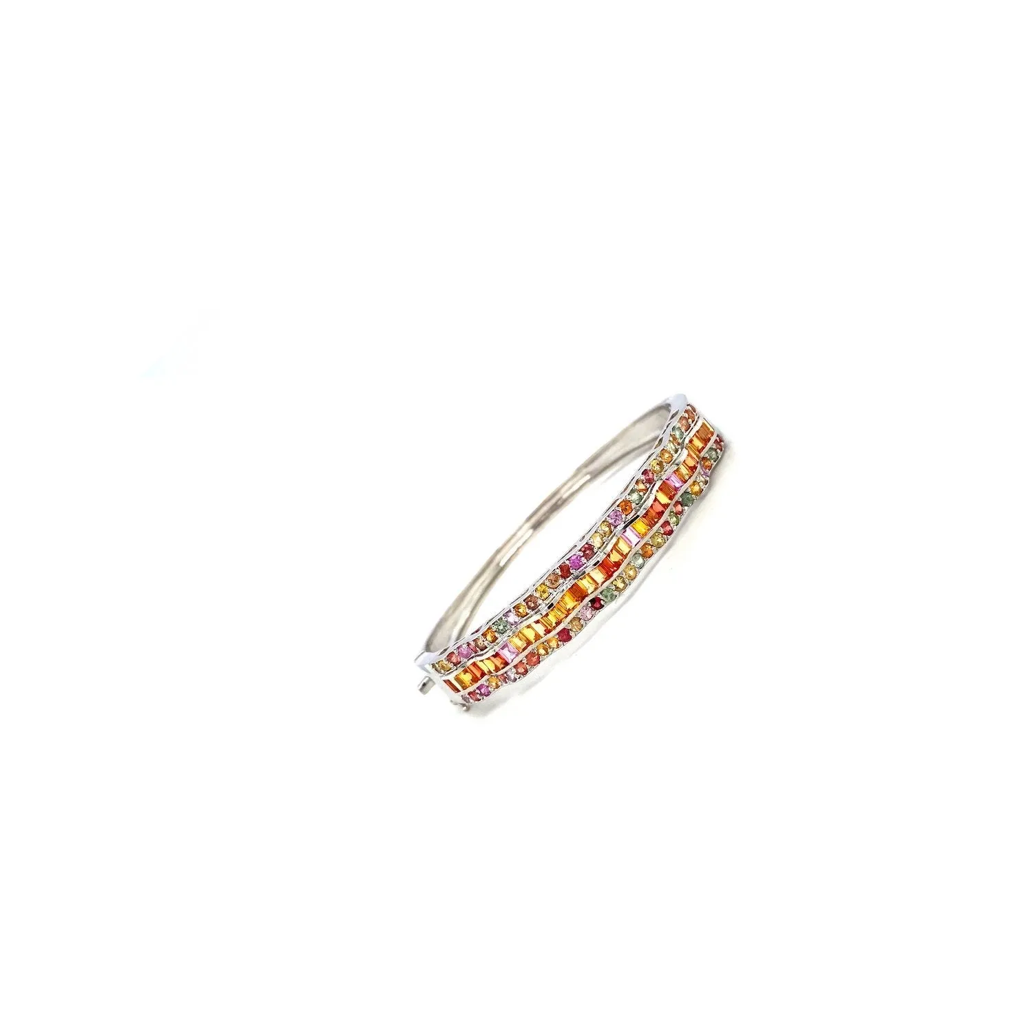 Multi Sapphire Bangle in .925 Sterling Silver - KSD 43079