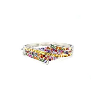 Multi Sapphire Bangle in .925 Sterling Silver - KSD 47318