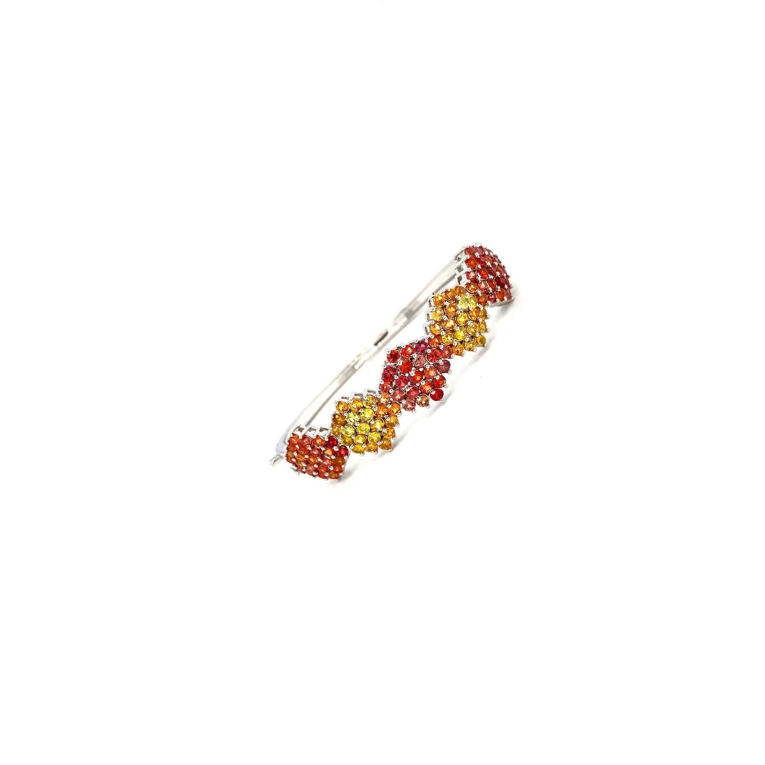 Multi Sapphire Bangle in .925 Sterling Silver - KSD 49367