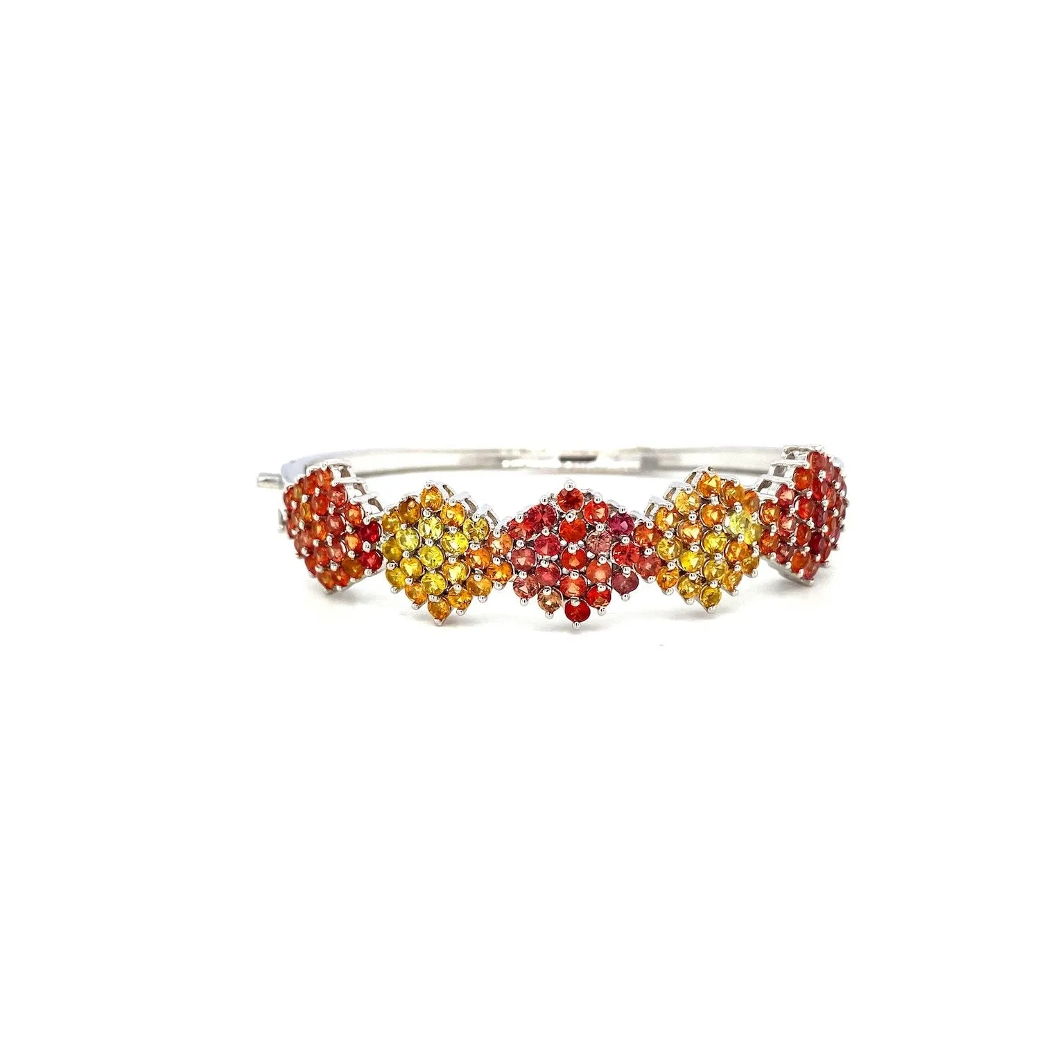 Multi Sapphire Bangle in .925 Sterling Silver - KSD 49367