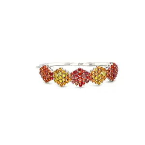 Multi Sapphire Bangle in .925 Sterling Silver - KSD 49367