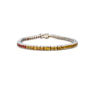 Multi Sapphire Bracelet in .925 Sterling Silver - KSD 40202