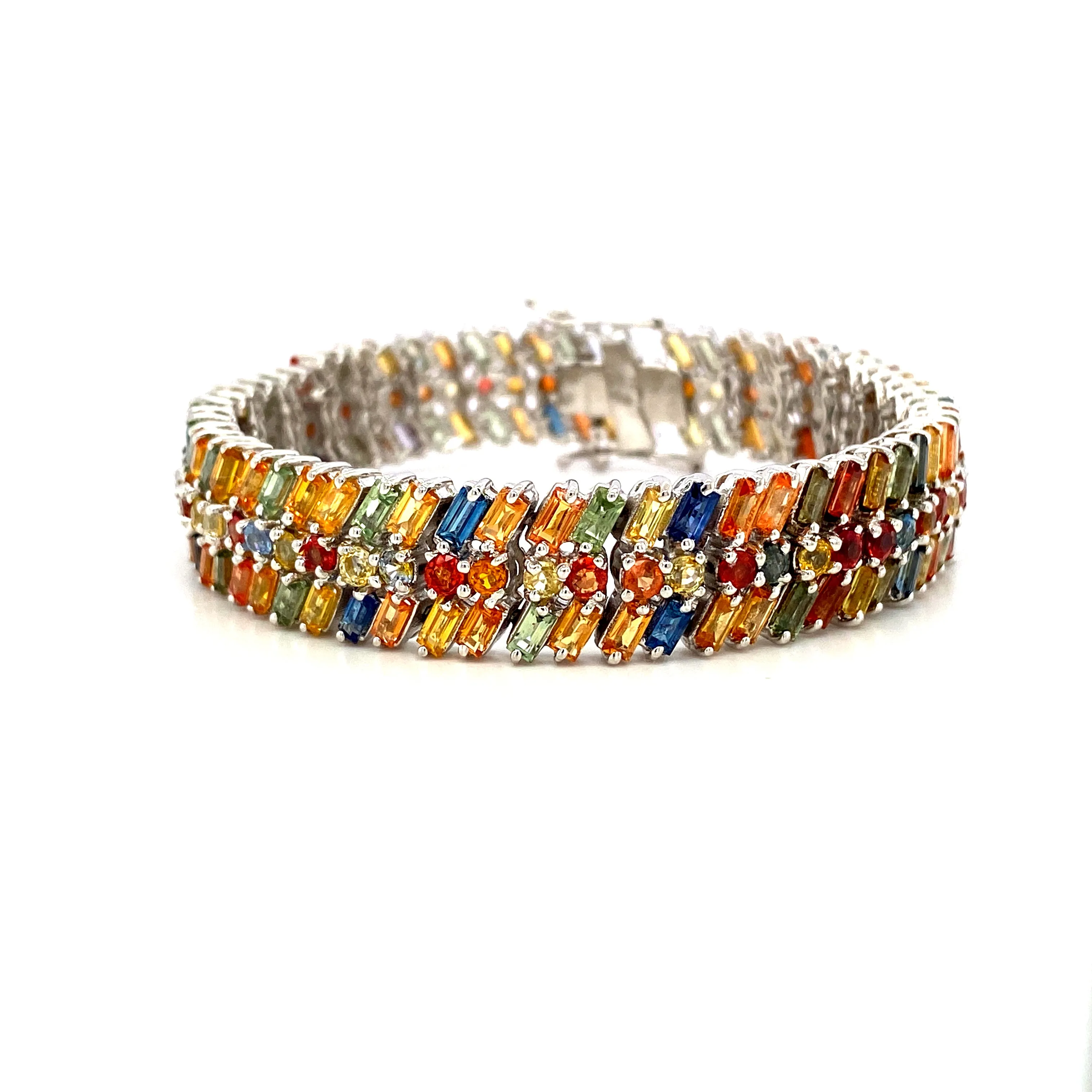 Multi Sapphire Bracelet in .925 Sterling Silver - KSD 4043