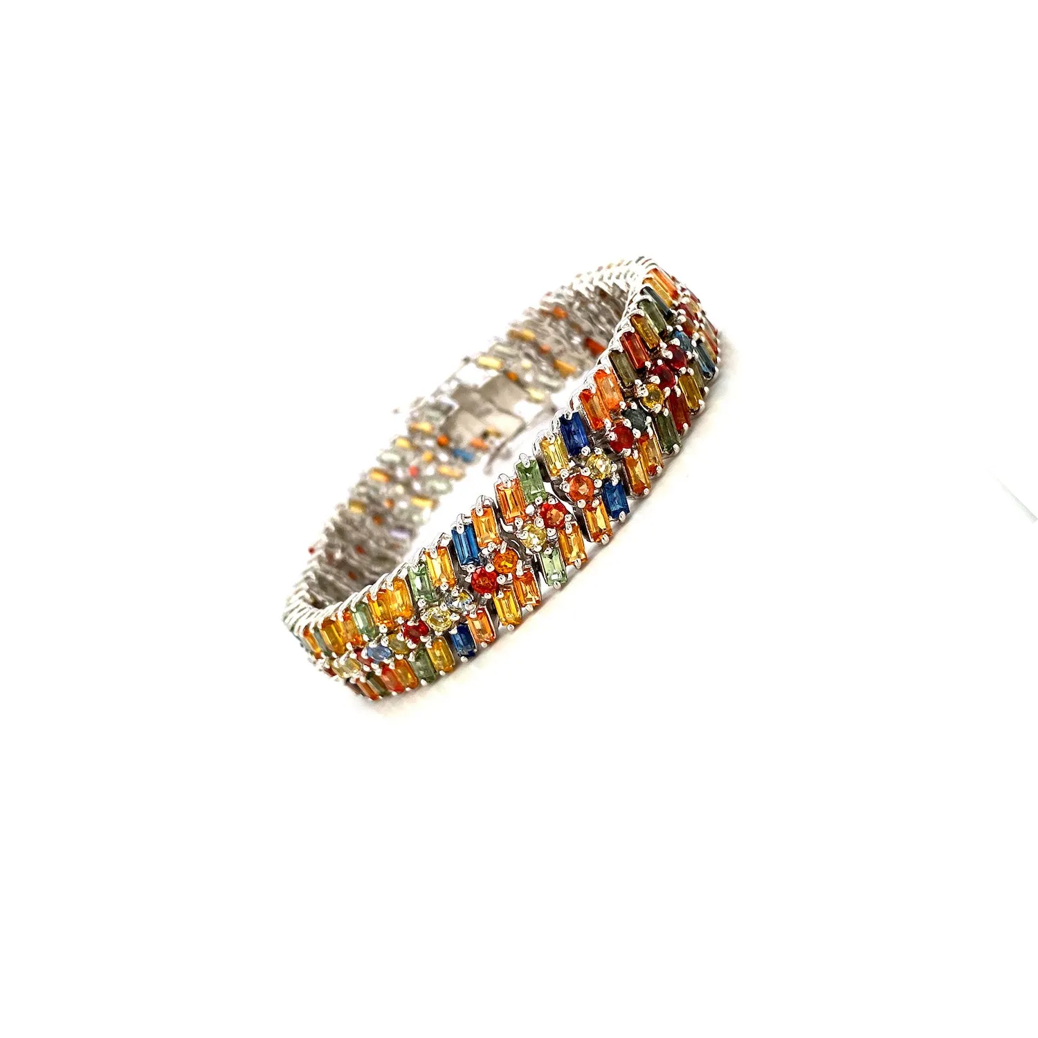 Multi Sapphire Bracelet in .925 Sterling Silver - KSD 4043