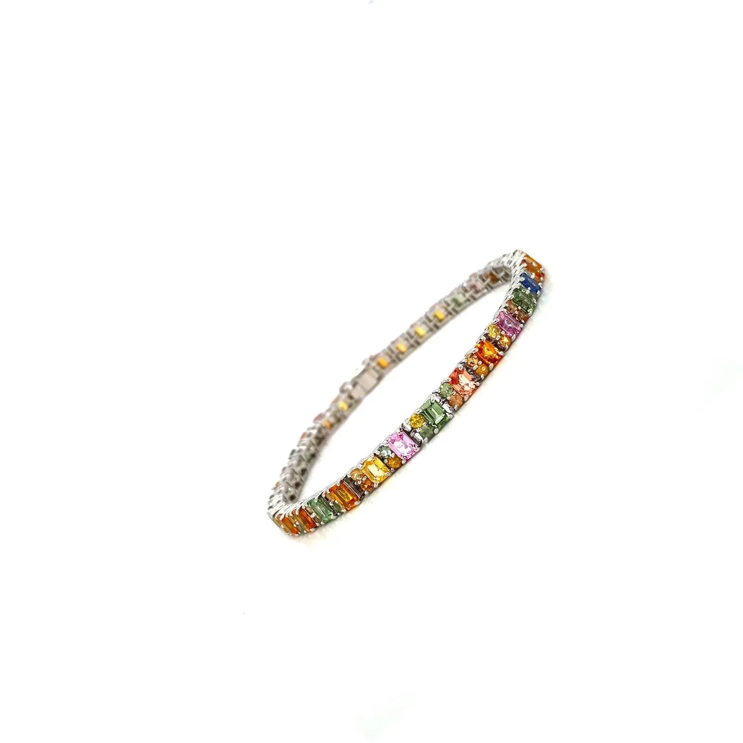 Multi Sapphire Bracelet in .925 Sterling Silver - KSD 42100