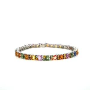 Multi Sapphire Bracelet in .925 Sterling Silver - KSD 42100