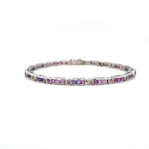 Multi Sapphire Bracelet in .925 Sterling Silver - KSD 42703