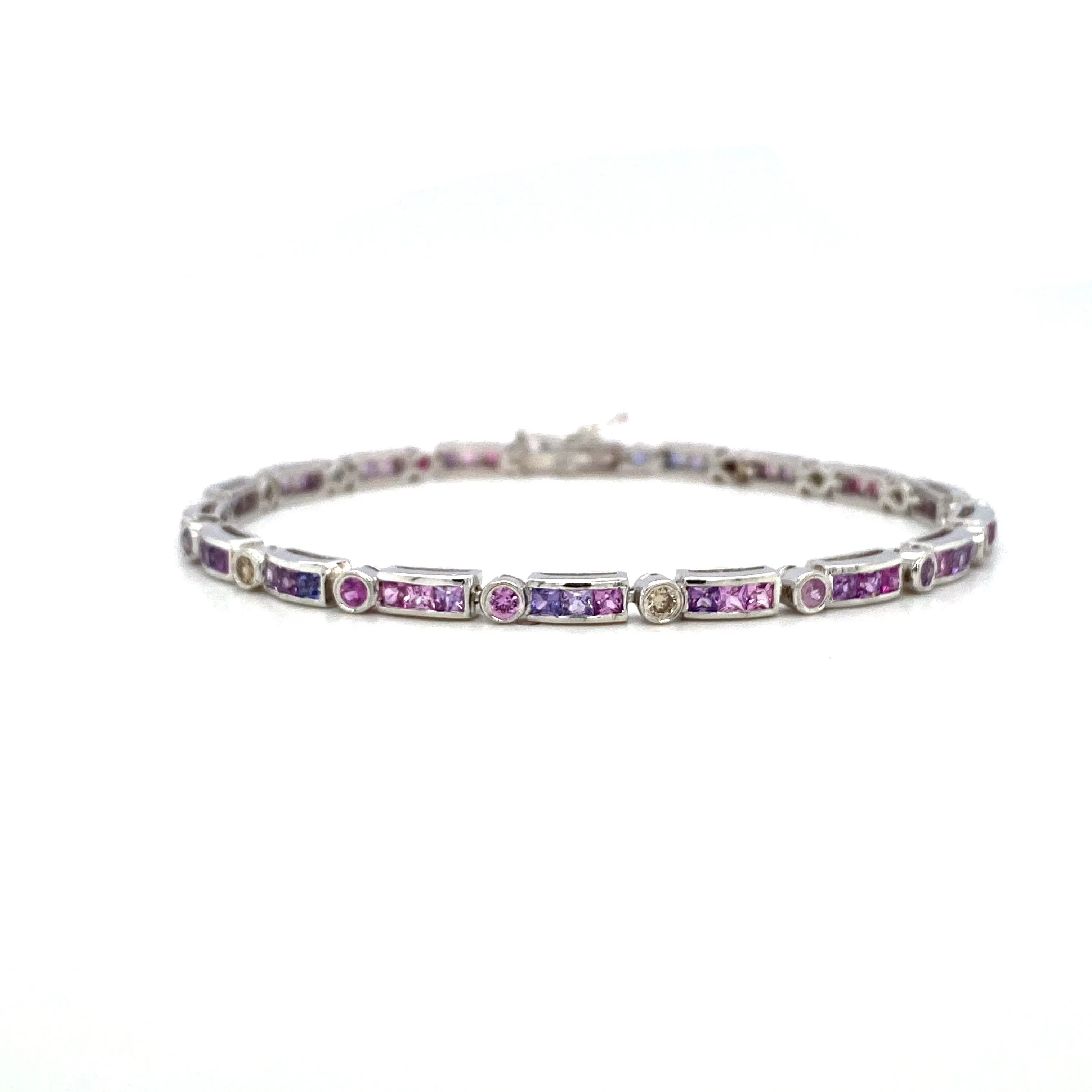 Multi Sapphire Bracelet in .925 Sterling Silver - KSD 42703