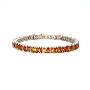 Multi Sapphire Bracelet in .925 Sterling Silver - KSD 43480