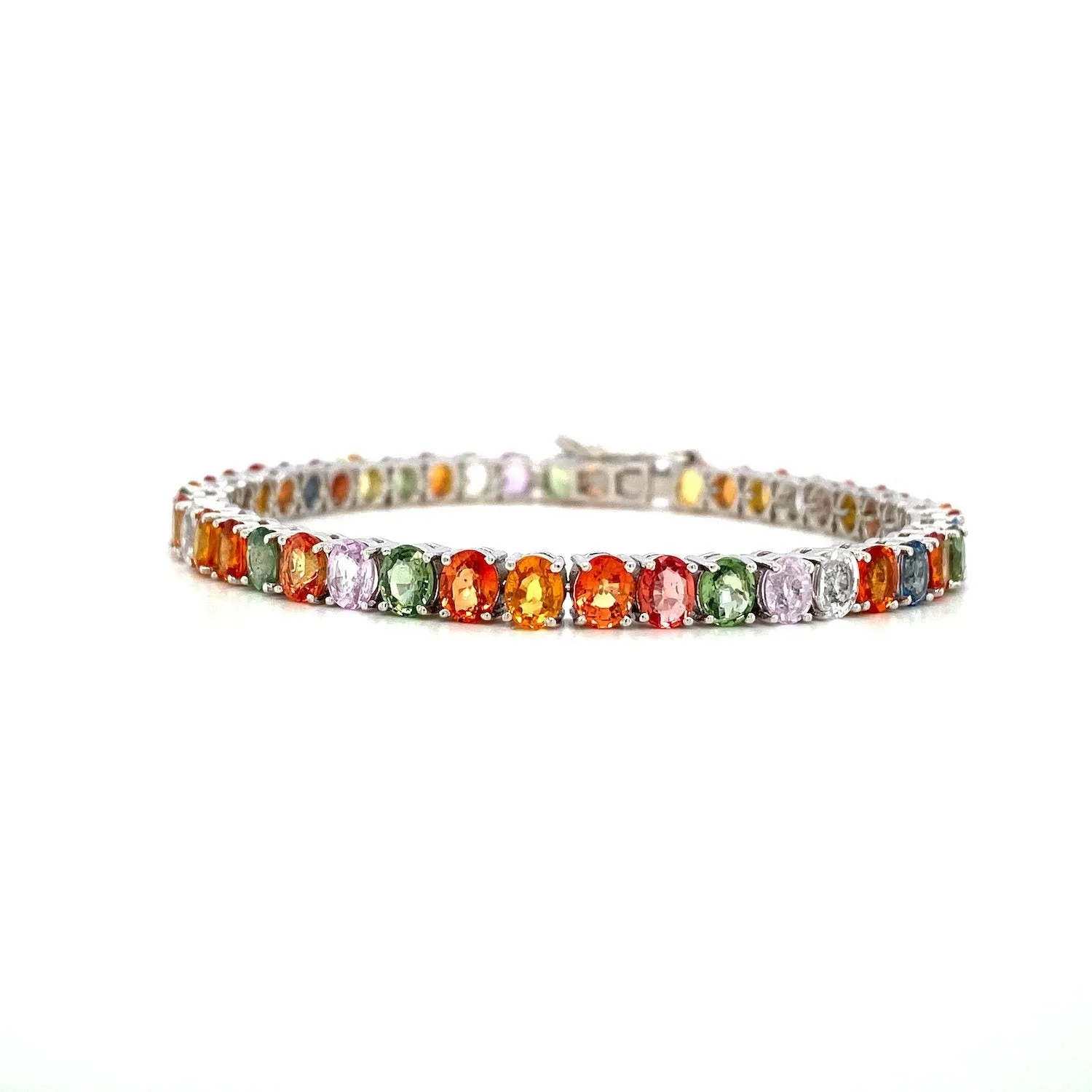 Multi Sapphire Bracelet in .925 Sterling Silver - KSD 43548