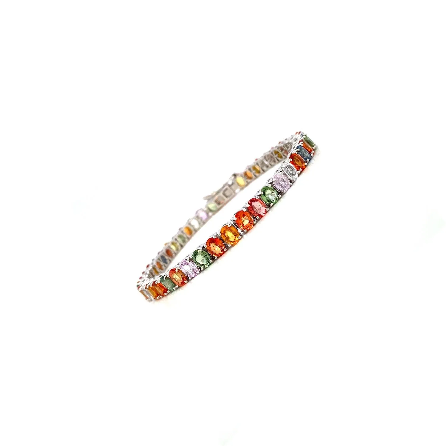 Multi Sapphire Bracelet in .925 Sterling Silver - KSD 43548