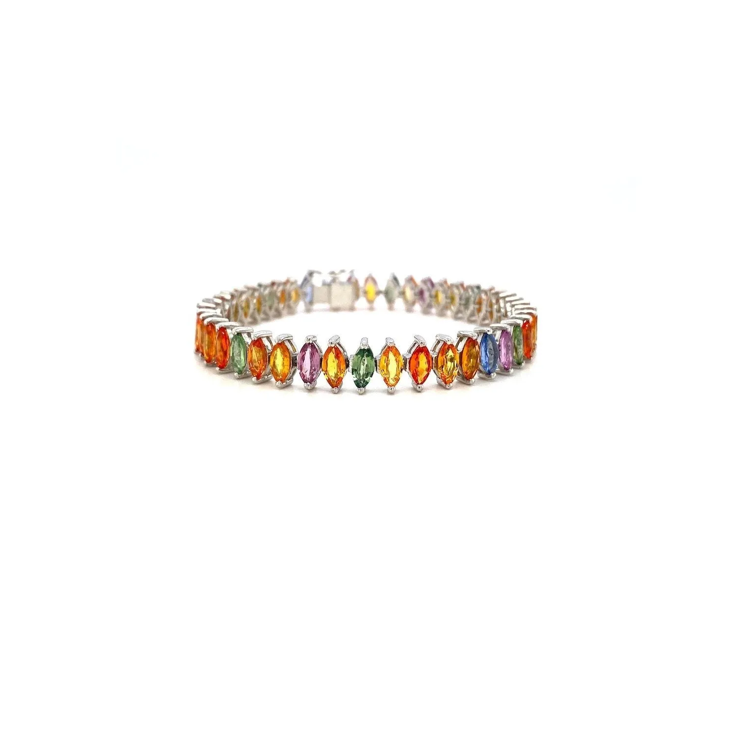 Multi Sapphire Bracelet in .925 Sterling Silver - KSD 44760