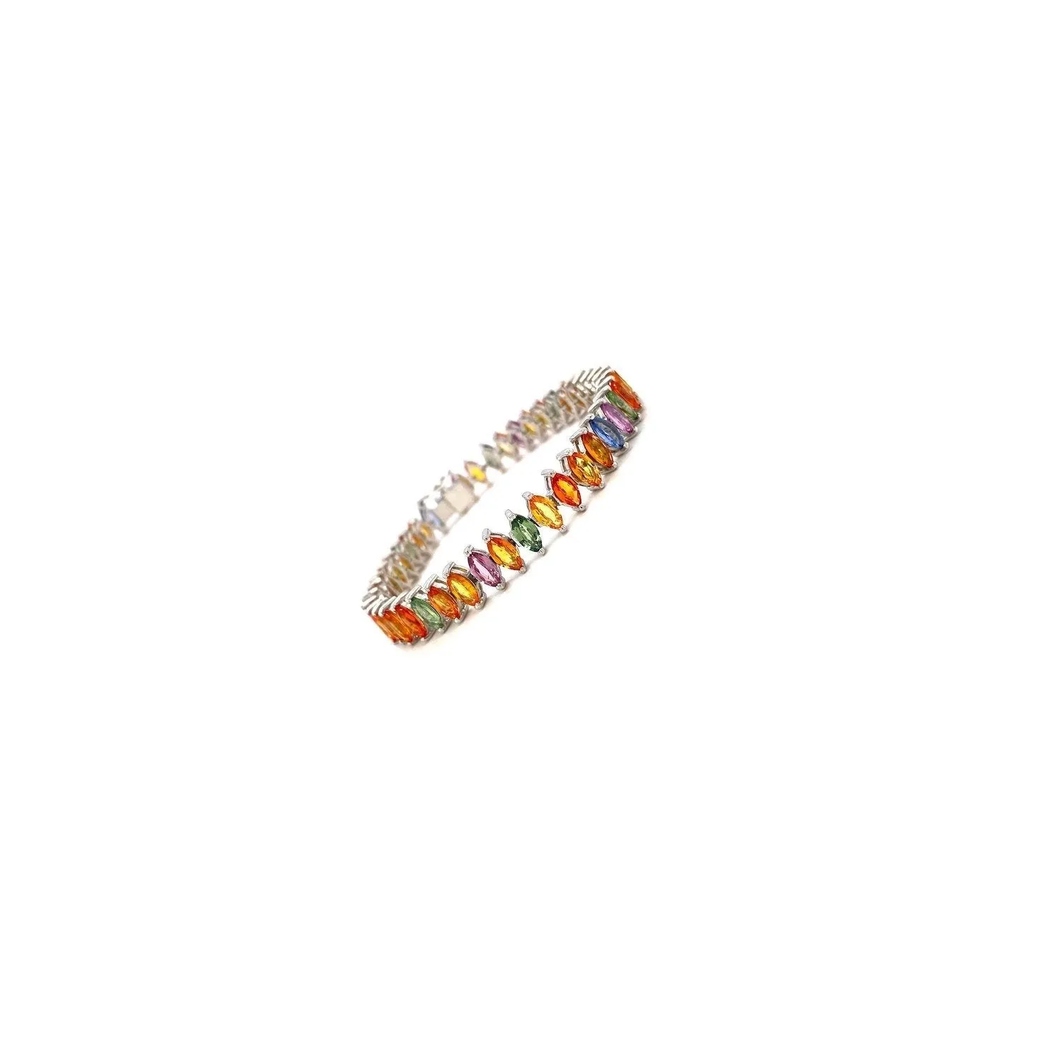 Multi Sapphire Bracelet in .925 Sterling Silver - KSD 44760