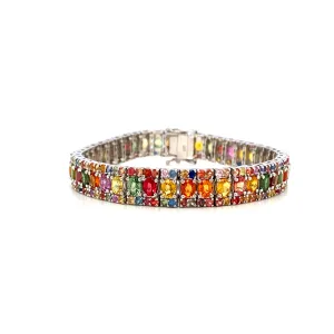 Multi Sapphire Bracelet in .925 Sterling Silver - KSD 47809
