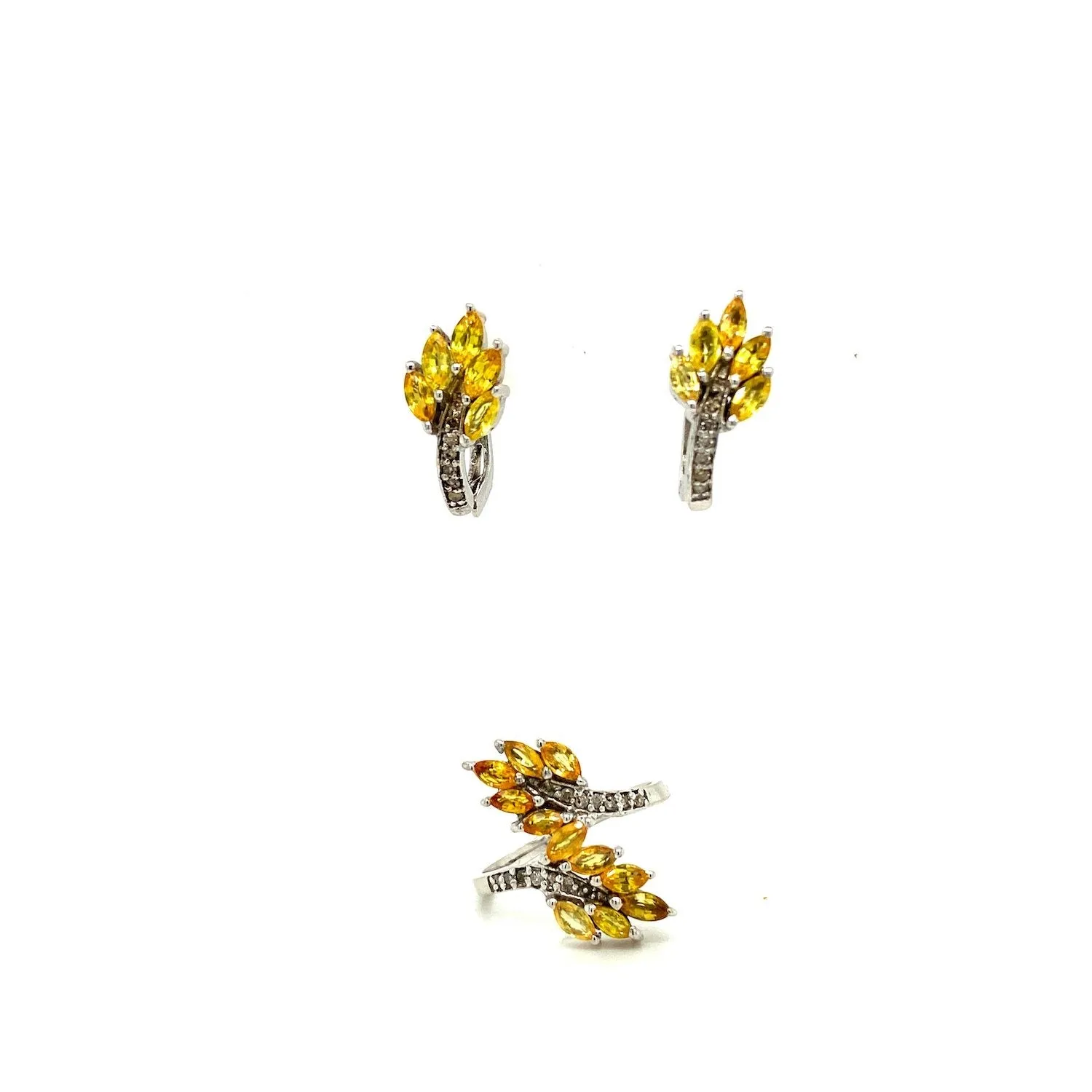 Multi Sapphire Jewellery Set in .925 Sterling Silver - KSS 6400