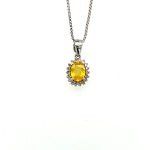 Multi Sapphire Pendant in .925 Sterling Silver - KSP 33461