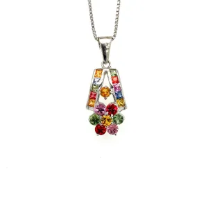 Multi Sapphire Pendant in .925 Sterling Silver - KSP 36817