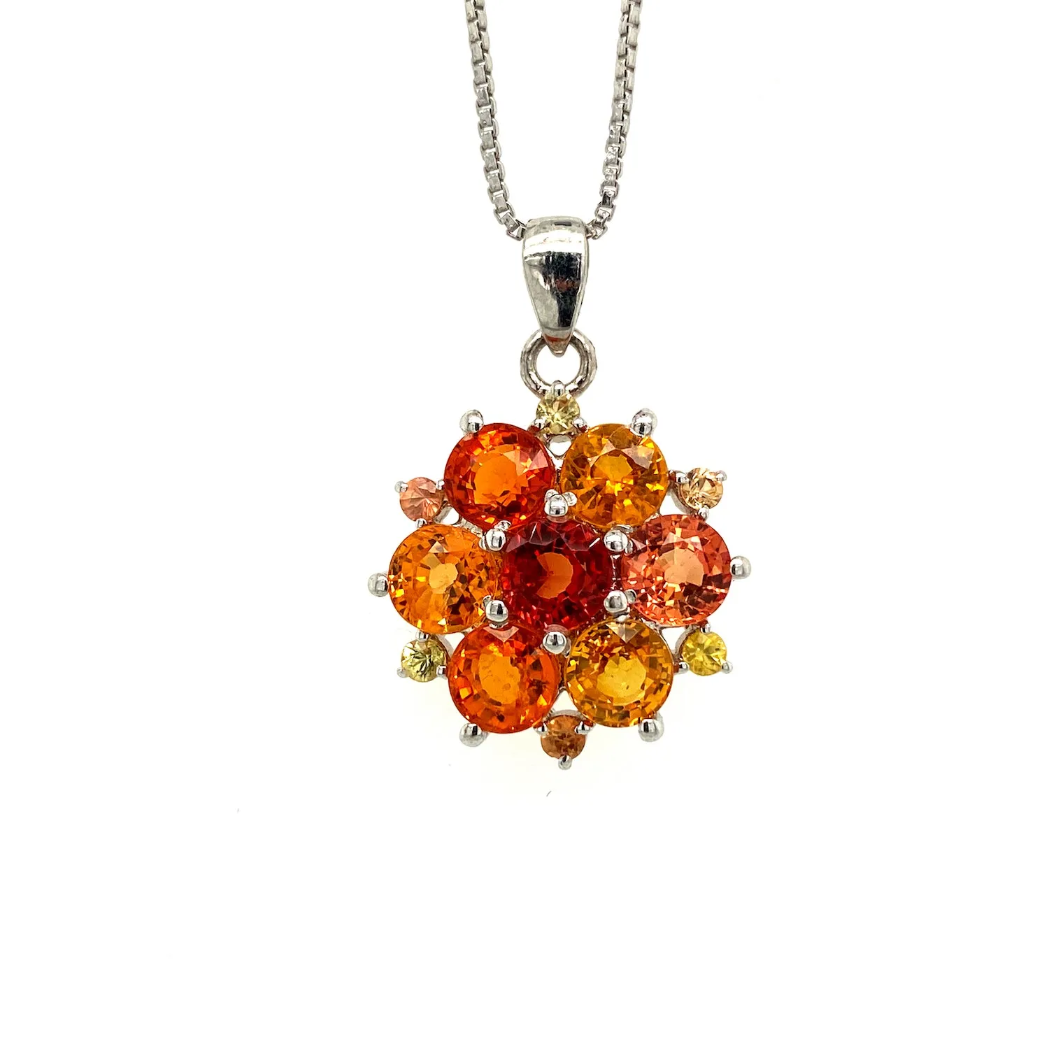 Multi Sapphire Pendant in .925 Sterling Silver - KSP 37655