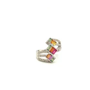 Multi Sapphire Ring in .925 Sterling Silver - KSR 10856