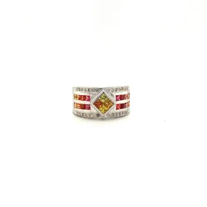 Multi Sapphire Ring in .925 Sterling Silver - KSR 12128
