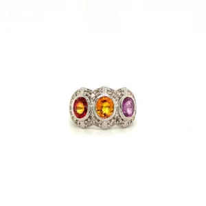 Multi Sapphire Ring in .925 Sterling Silver - KSR 12190