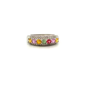 Multi Sapphire Ring in .925 Sterling Silver - KSR 12652