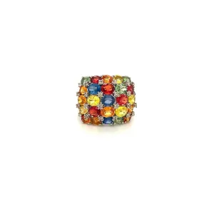 Multi Sapphire Ring in .925 Sterling Silver - KSR 13352