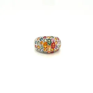 Multi Sapphire Ring in .925 Sterling Silver - KSR 13754