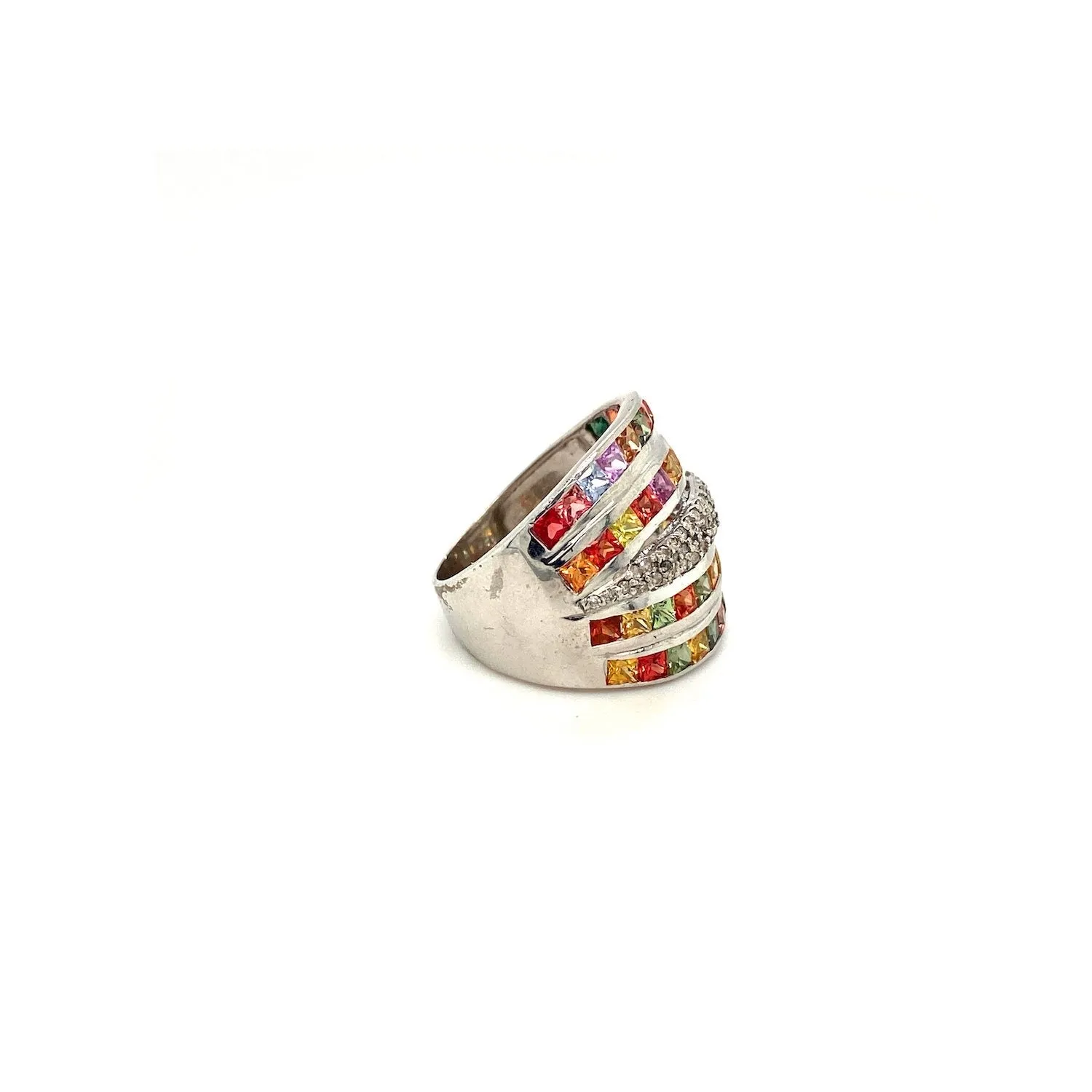 Multi Sapphire Ring in .925 Sterling Silver - KSR 13895