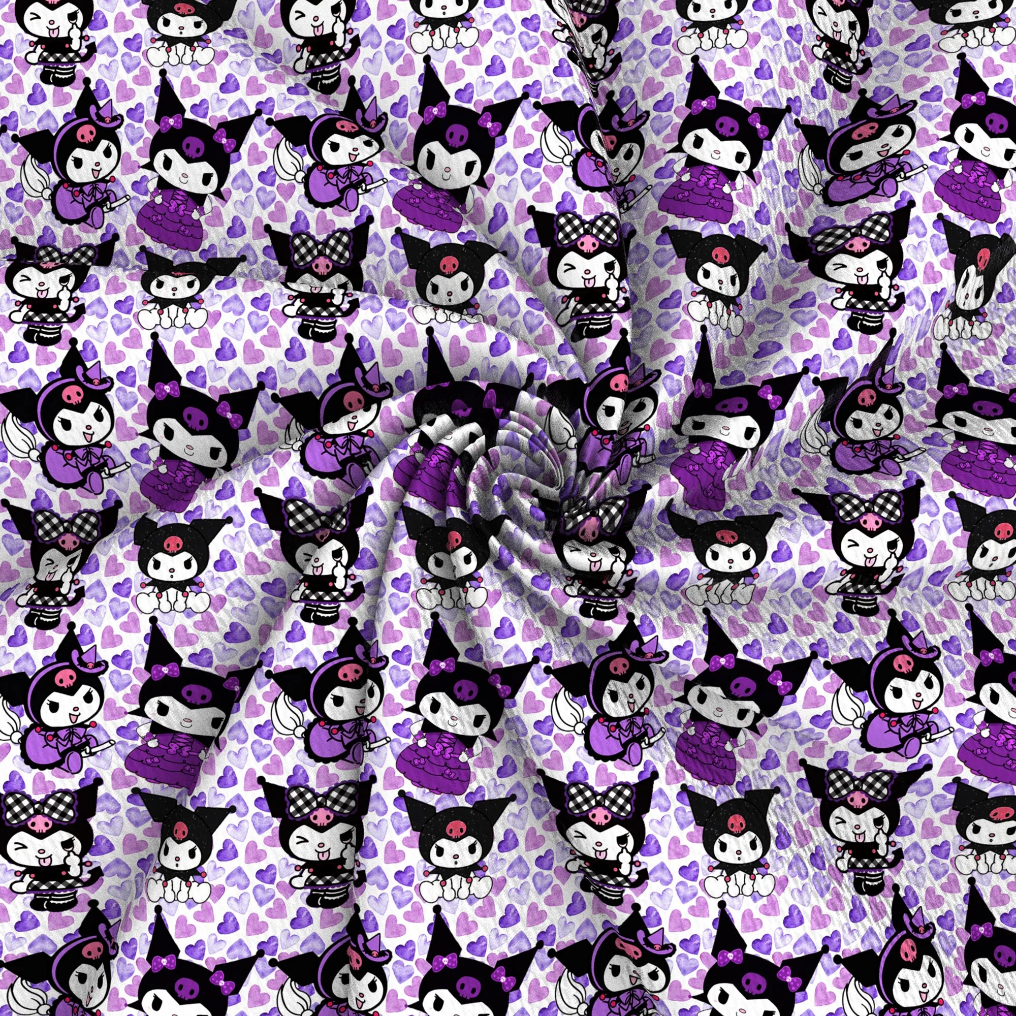 my melody melodycinnamorollhello kittykuromi heart love fabric