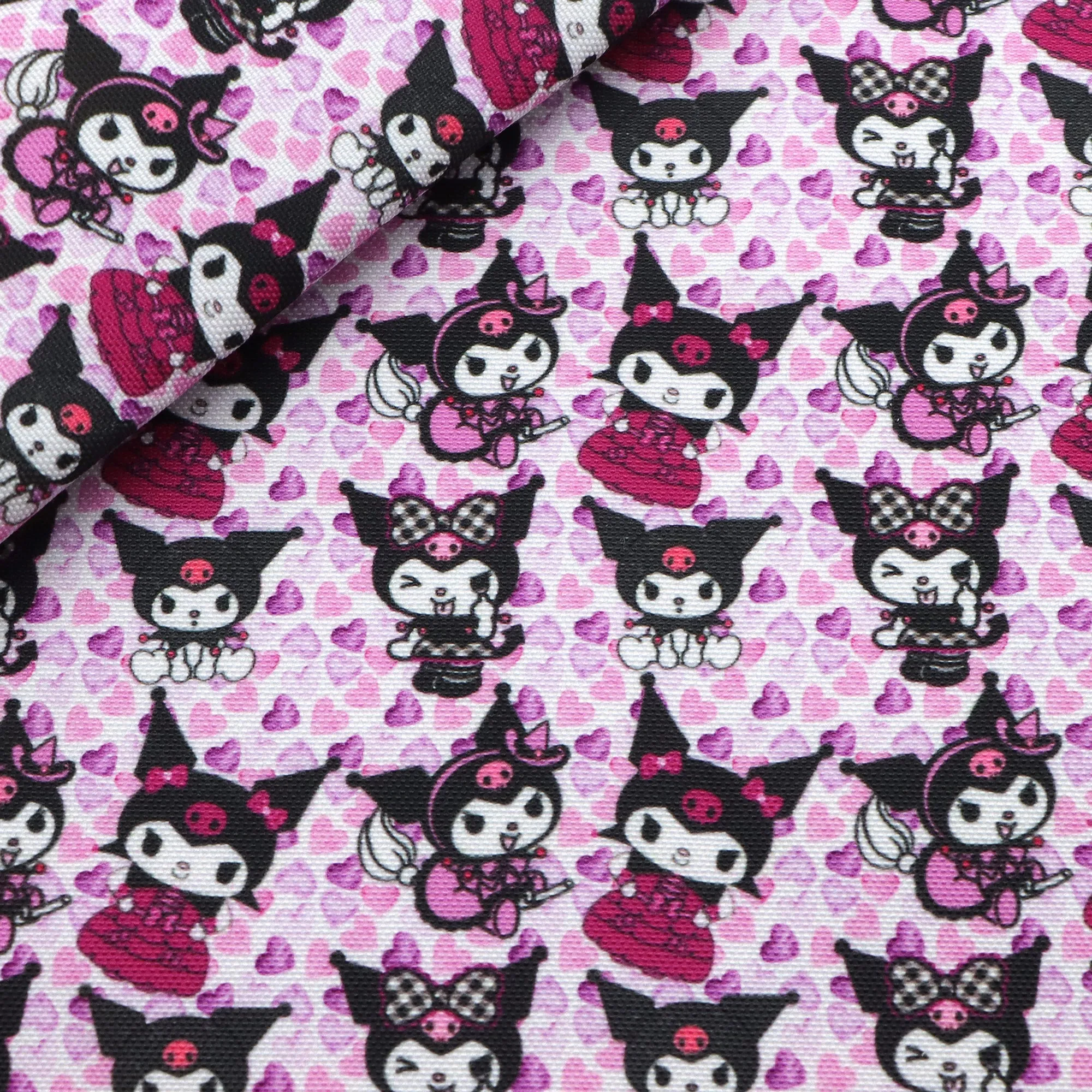 my melody melodycinnamorollhello kittykuromi heart love fabric