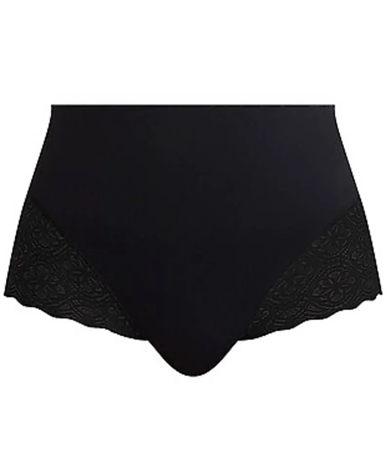 Nancy Ganz Bamboo & Lace Waisted Brief - Black