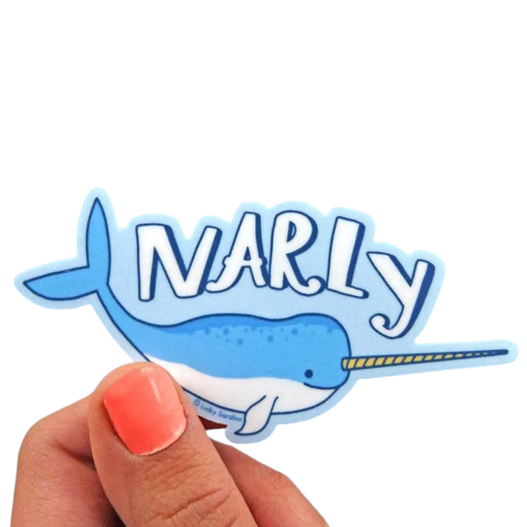 Narly Narwhal Sticker (FREE SHIPPING)