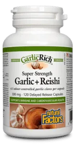 Natural Factors GarlicRich Garlic   Reishi Super Strength 300 mg (120 Capsules)