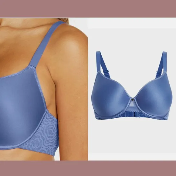 NEW $78 Chantelle [ 36DDDD ]‎ C Jolie Comfort Convertible T-Shirt Bra Blue