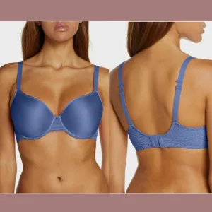 NEW $78 Chantelle [ 36DDDD ]‎ C Jolie Comfort Convertible T-Shirt Bra Blue