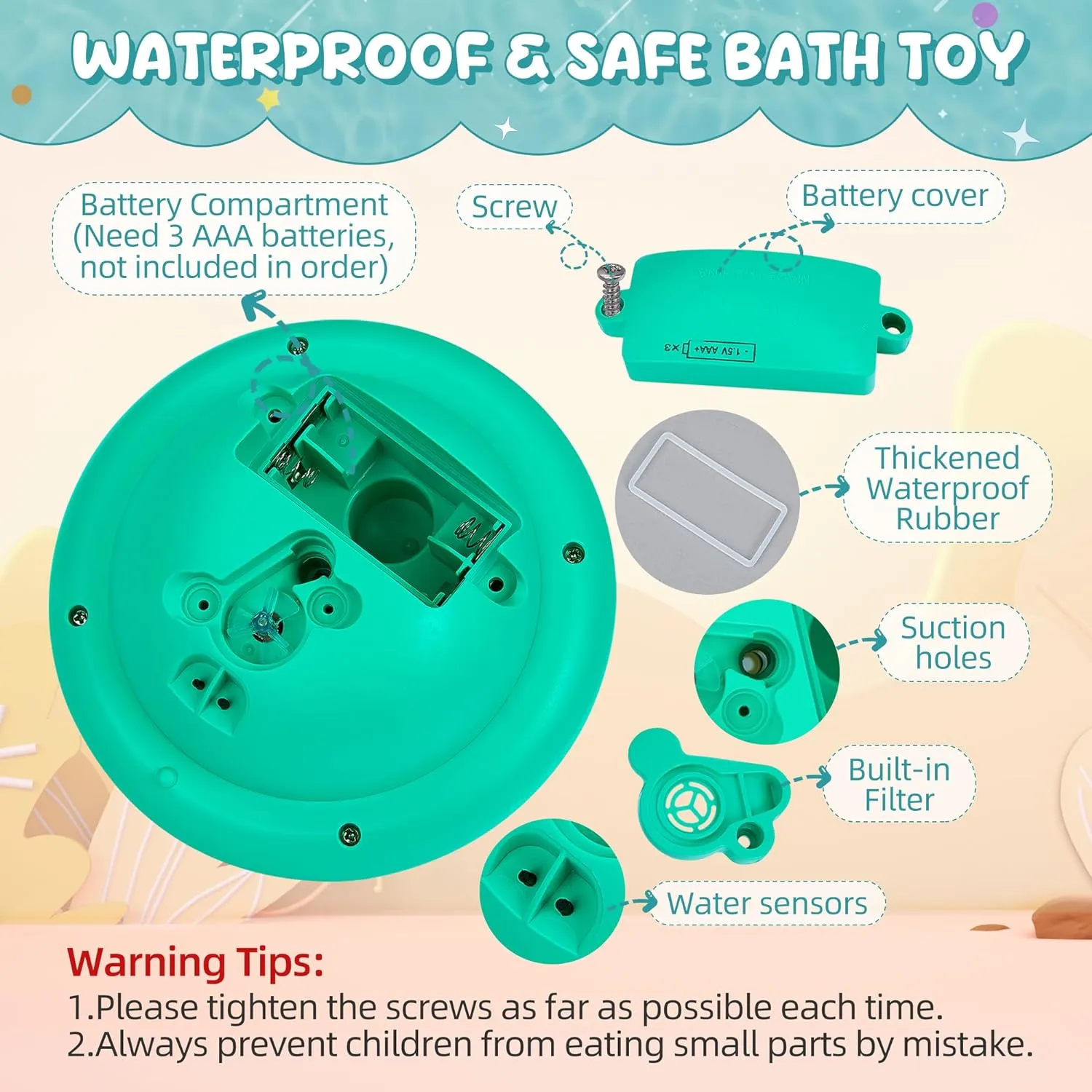 New in box! Astronaut Moon Baby Bath Toys for Toddlers, Spray Water Toy Rotation Baby Light up Bath Toys, Automatic Induction Sprinkler Shower Toys with LED, Ages 1 & Up