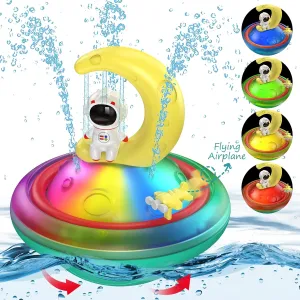 New in box! Astronaut Moon Baby Bath Toys for Toddlers, Spray Water Toy Rotation Baby Light up Bath Toys, Automatic Induction Sprinkler Shower Toys with LED, Ages 1 & Up