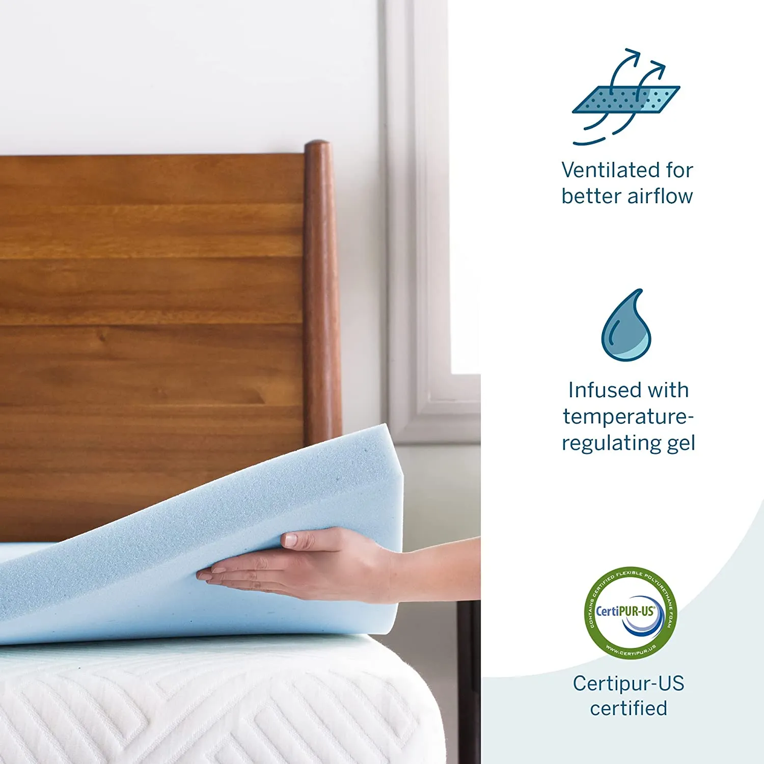 New LUCID 3 Inch Gel Memory Foam Mattress Topper-Ventilated Design-Ultra Plush-King, comes compressed in box for easy transport!
