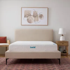 New Lucid Comfort 10” Gel Memory Foam Queen Size Mattress - Plush Feel , New in plastic wrap not compressed in a box! Retails $679 