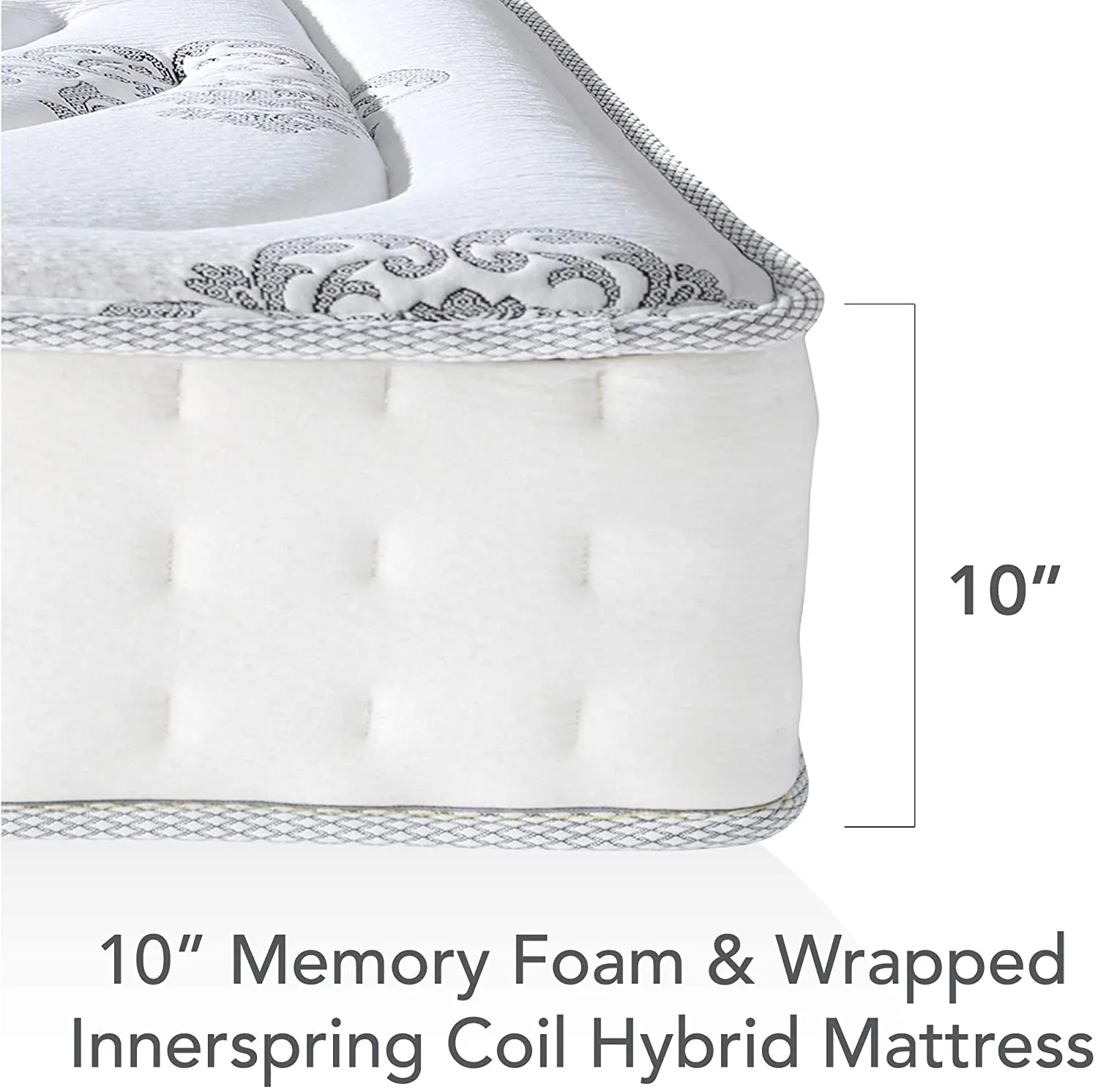NIB! Classic Brands Hybrid Memory Foam and Innerspring 10.5-Inch Mattress, Twin - Retail $382 w/Tx!